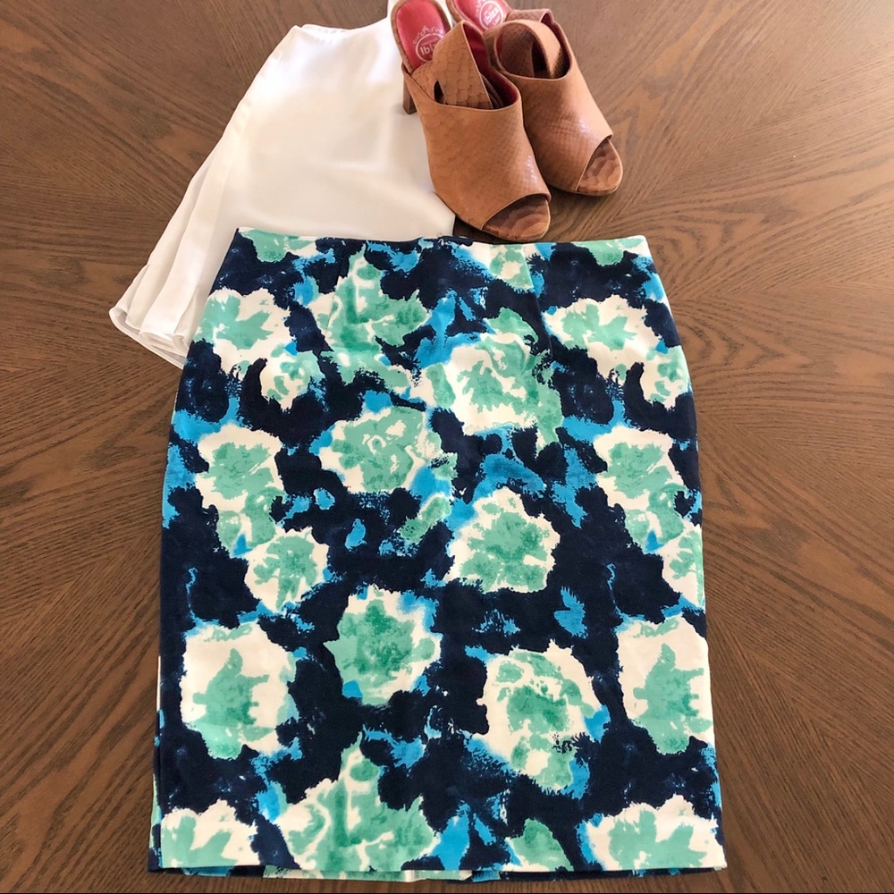 DALIA Blue Printed Skirt